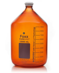 PUREGRIP® Bottles, Reagent, Amber Graduated with GL45 Screw Cap and Pouring Ring, 10L, 1EA