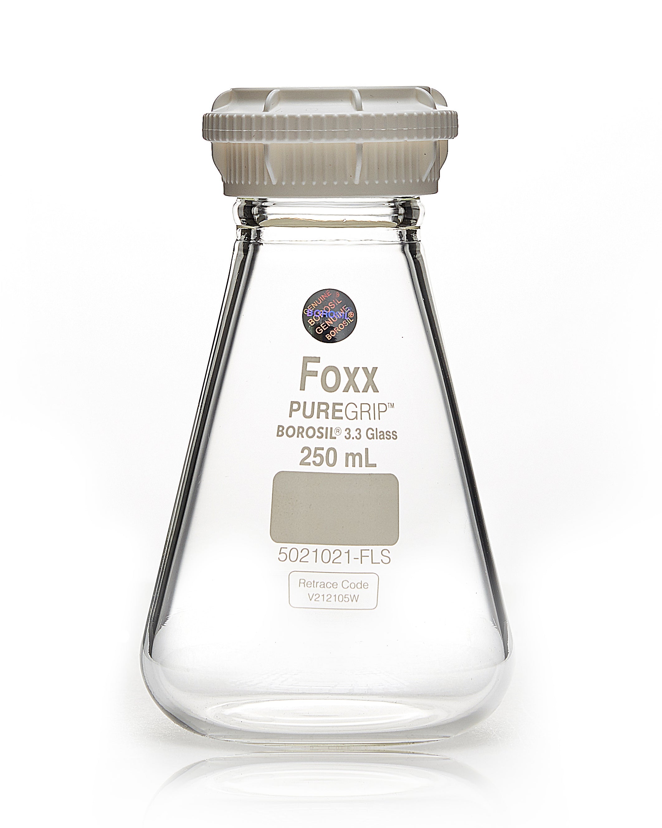 PUREGRIP® Erlenmeyer / Conical Flasks with GL45 Screw Cap 250mL 20/Case PUREGRIP® Erlenmeyer / Conical Flasks with GL45 Screw Cap 250mL 20/Case