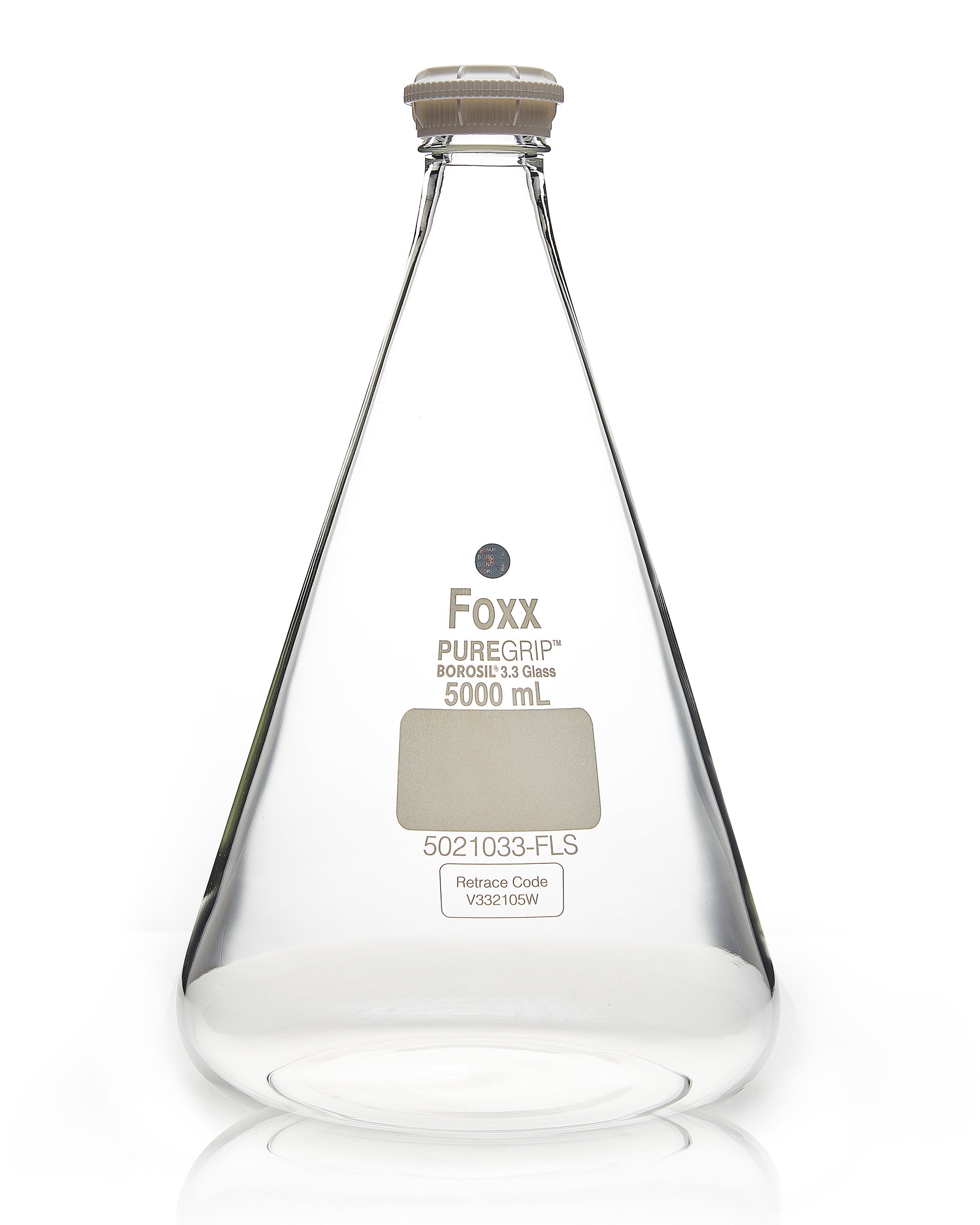 PUREGRIP® Erlenmeyer / Conical Flasks with GL45 Screw Cap 5L 2/Case PUREGRIP® Erlenmeyer / Conical Flasks with GL45 Screw Cap 5L 2/Case