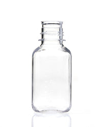 EZBio® Square Bottle, 250mL, Polycarbonate (PC), Non-Sterile, 38-430mm Neck, No Cap, 24/pk