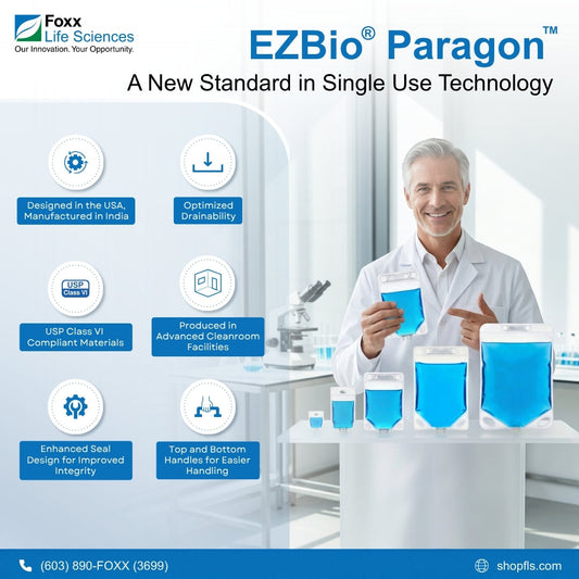 Foxx Life Sciences EZBio Paragon single-use bioprocessing bag