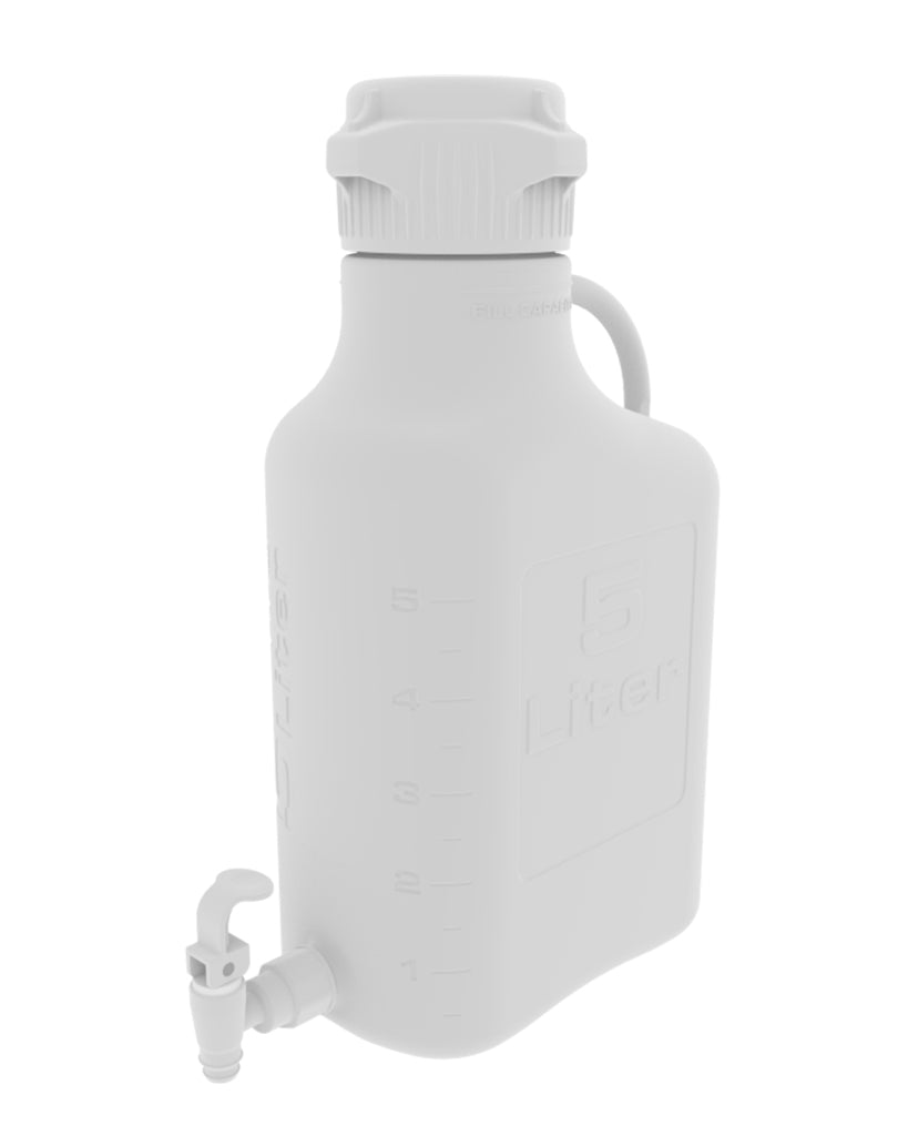 Polypropylene 5L Carboy with 83B Cap and Spigot