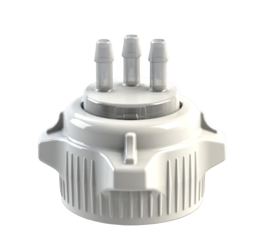 Open Top VersaCap® 53B with Molded 3x 1/4" HB Adapter | img_1 | Foxx Life Sciences Global | shopfls.com