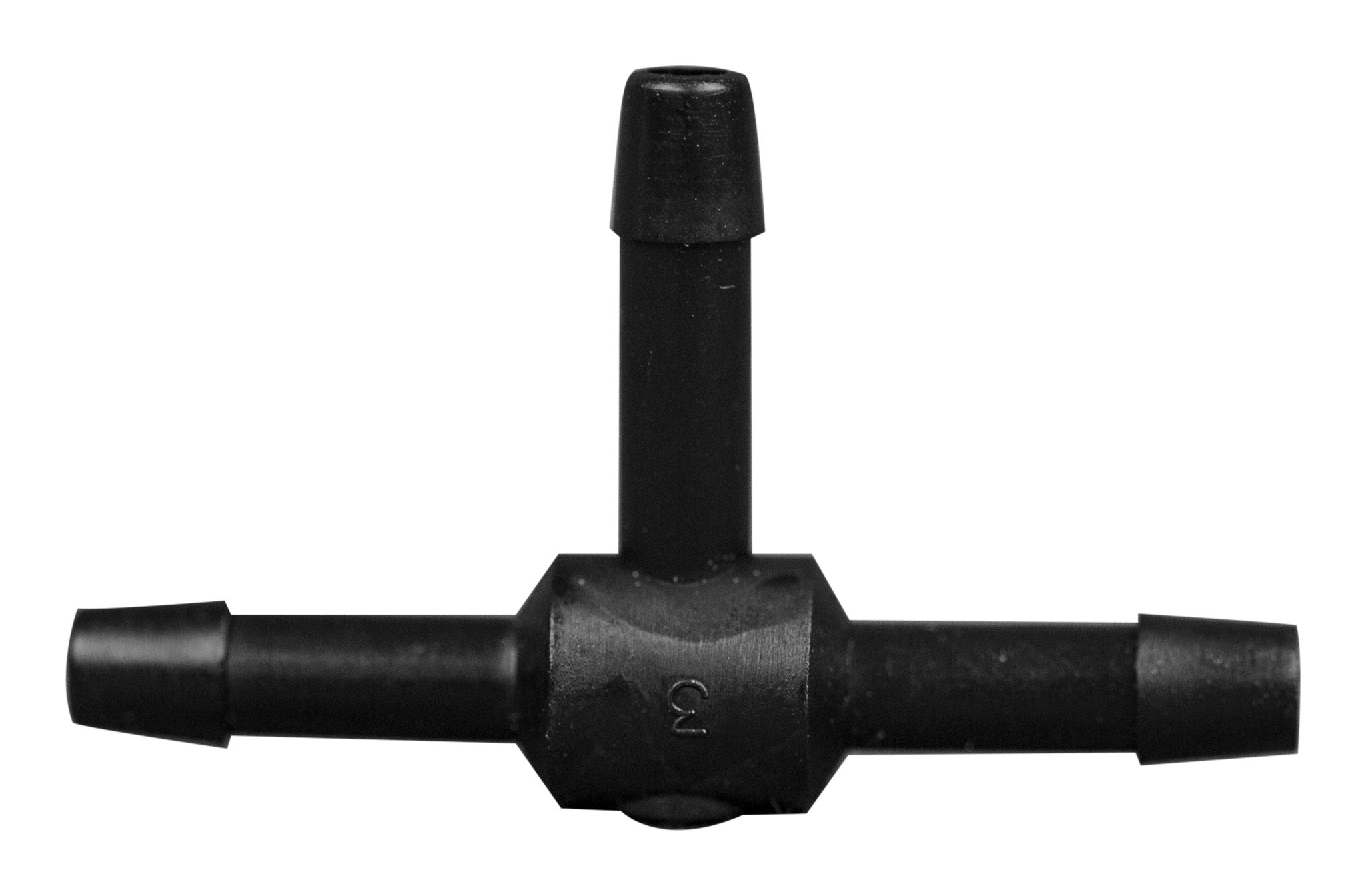 T Connector Fitting Pack, Polyethylene, 1/8" Hose Barb x 1/8" Hose Barb to 1/8" Hose Barb, 10/pk