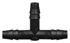 T Connector Fitting Pack, Polyethylene, 1/4" Hose Barb x 1/4" Hose Barb to 1/4" Hose Barb, 10/pk