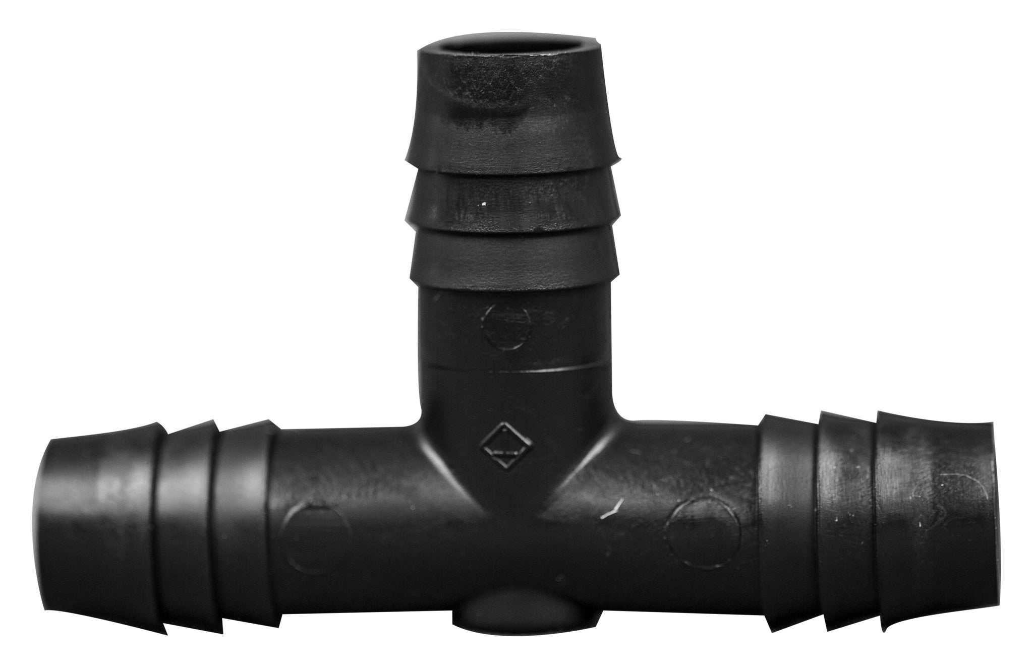 T Connector Fitting Pack, Polyethylene, 1/2" Hose Barb x 1/2" Hose Barb to 1/2" Hose Barb, 10/pk