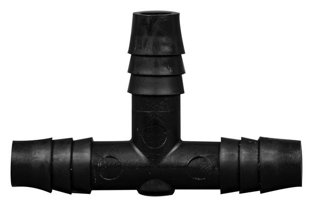 T Connector Fitting Pack, Polyethylene, 3/8" Hose Barb x 3/8" Hose Barb to 3/8" Hose Barb, 100/pk