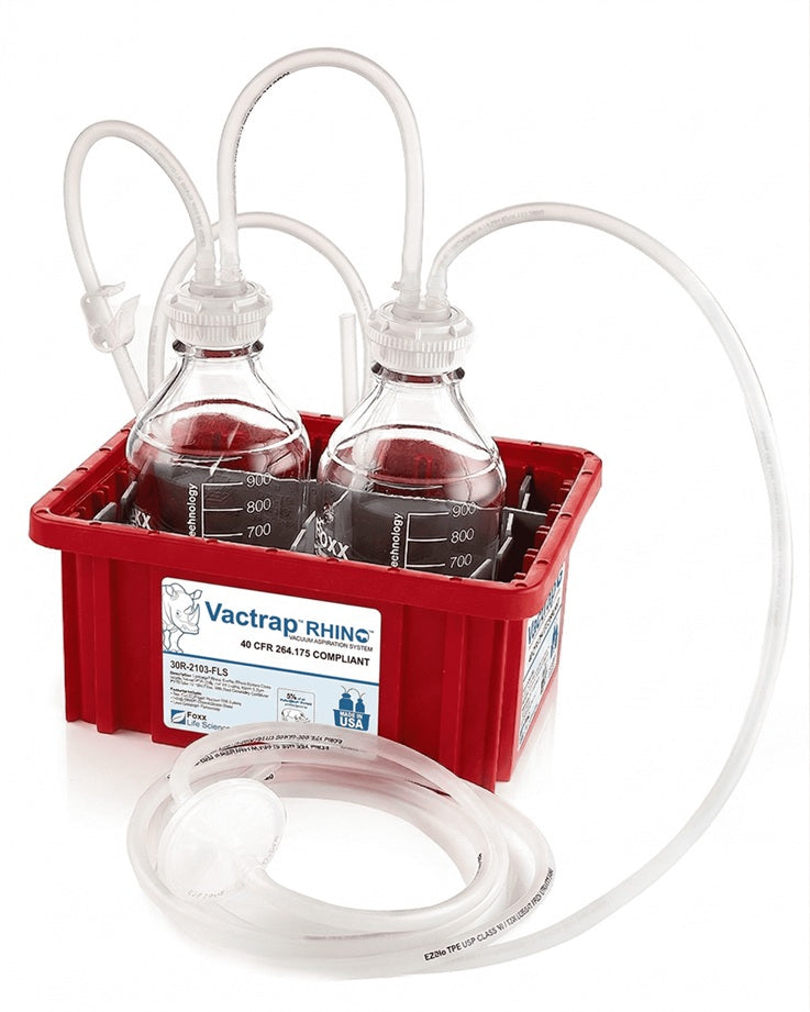 Vactrap RHINO device with two bottles and tubing on a white background