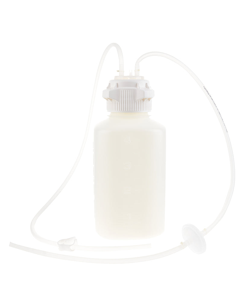 EZBio Vactrap S ™ High Density Poly Ethylene (HDPE) (Bleach-Compatible), 4L, No Natural Bin, 1/4" ID Tubing, Sterile