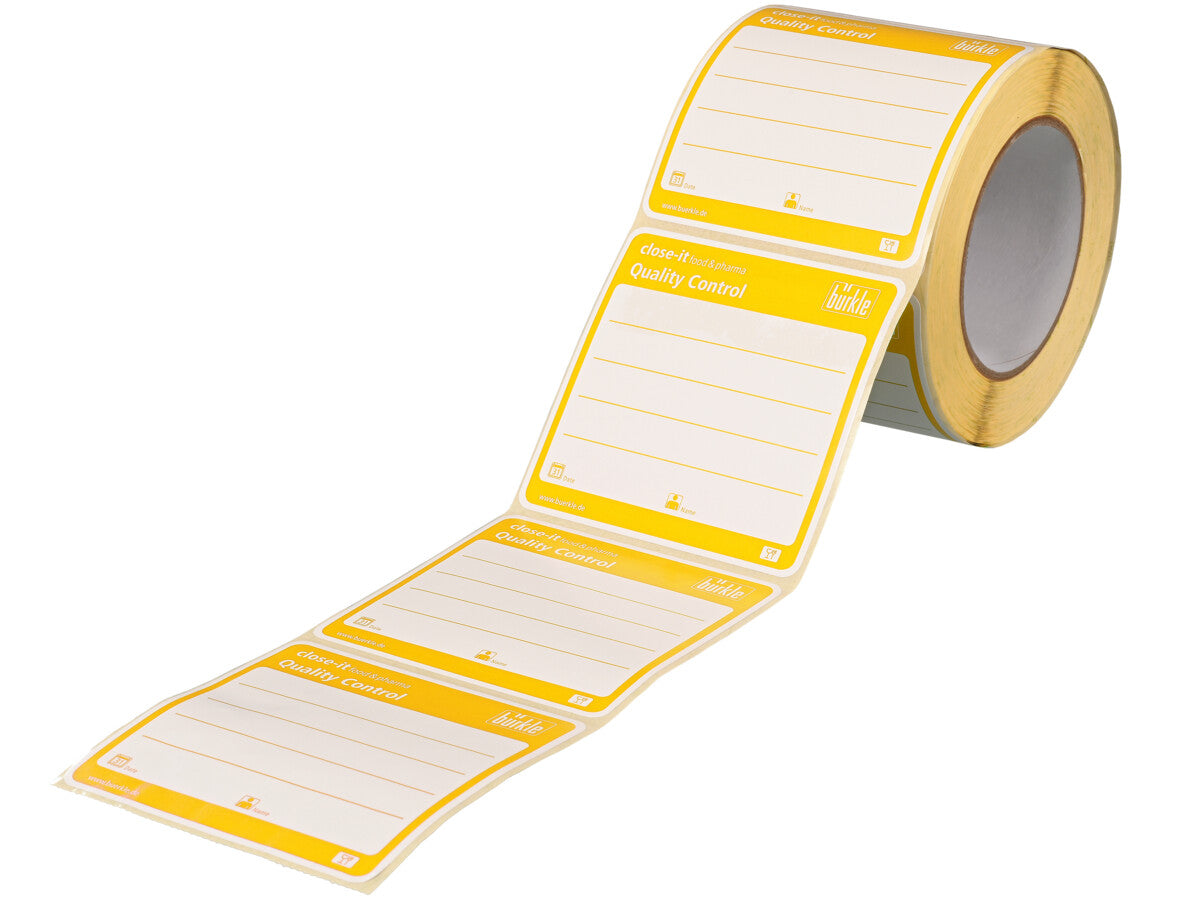 BURKLE INC close-it food & pharma control seal,95x95mm,yellow