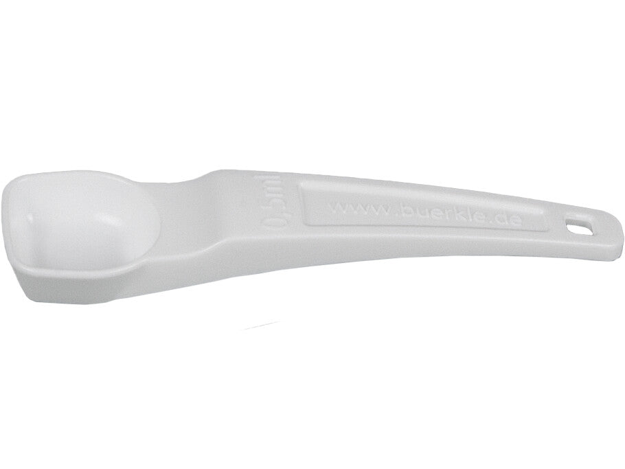 BURKLE INC Dosing spoons 0.5 ml, PS, white, sterile