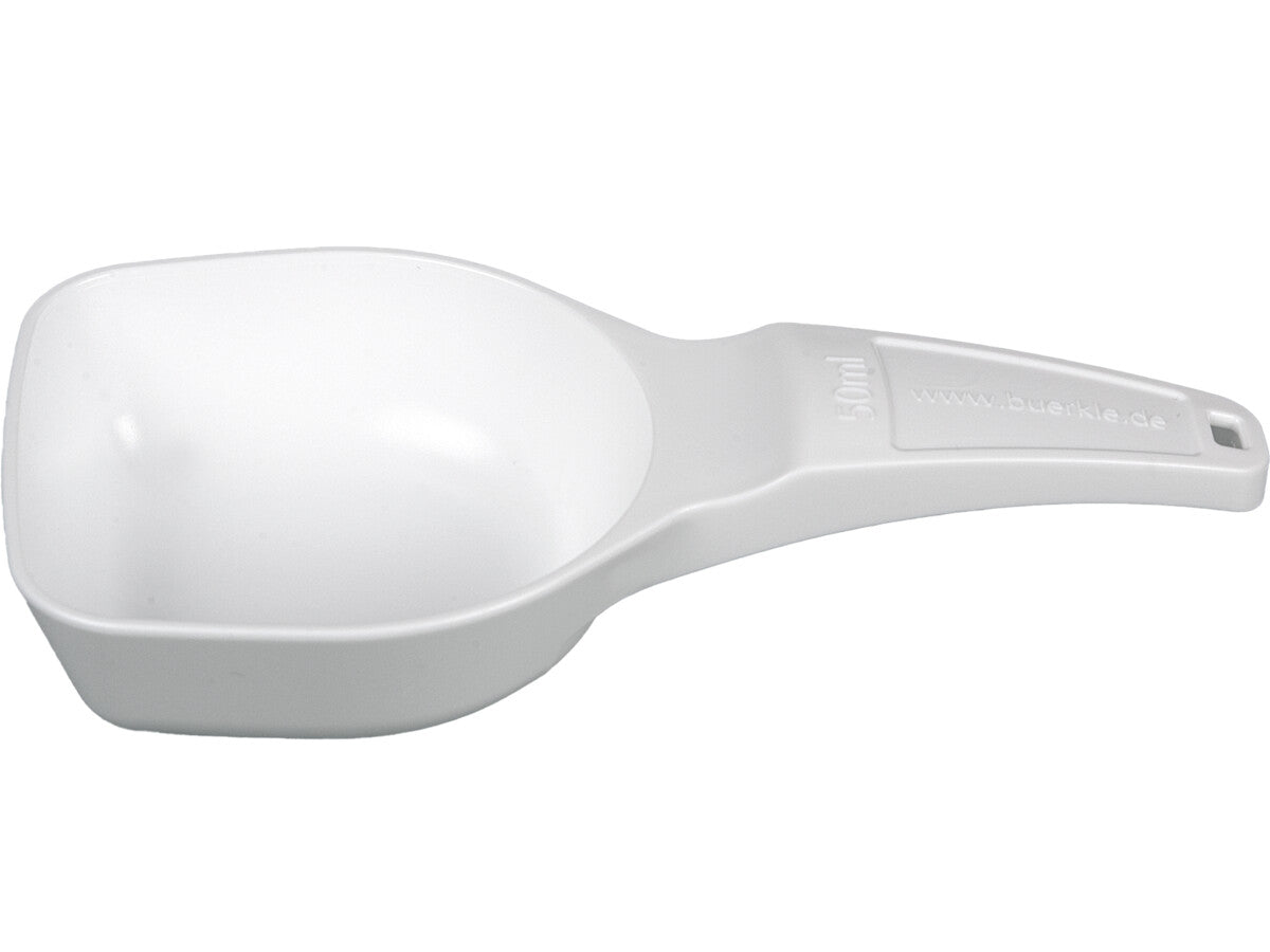 BURKLE INC Dosing spoons 50 ml, PS, white, sterile
