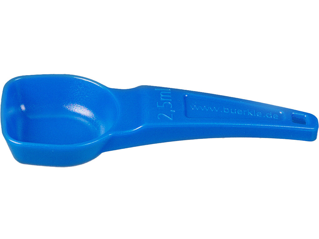 BURKLE INC Measuring spoons 2.5 ml, PS, blue, sterile