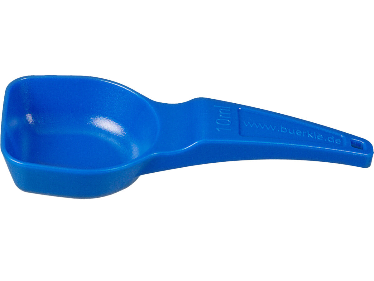 BURKLE INC Measuring spoons 10 ml, PS, blue, sterile