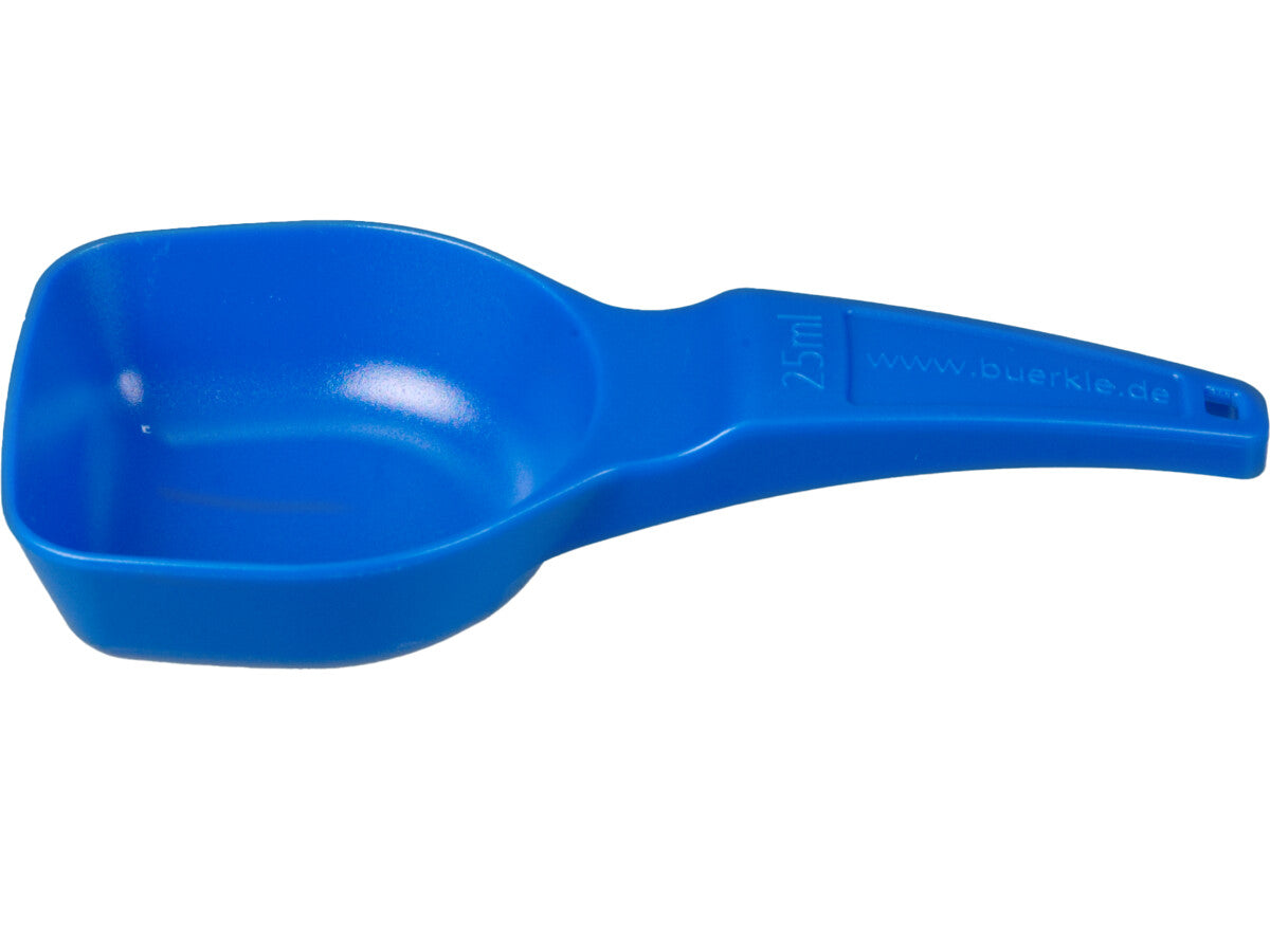 BURKLE INC Measuring spoons 25 ml, PS, blue, sterile