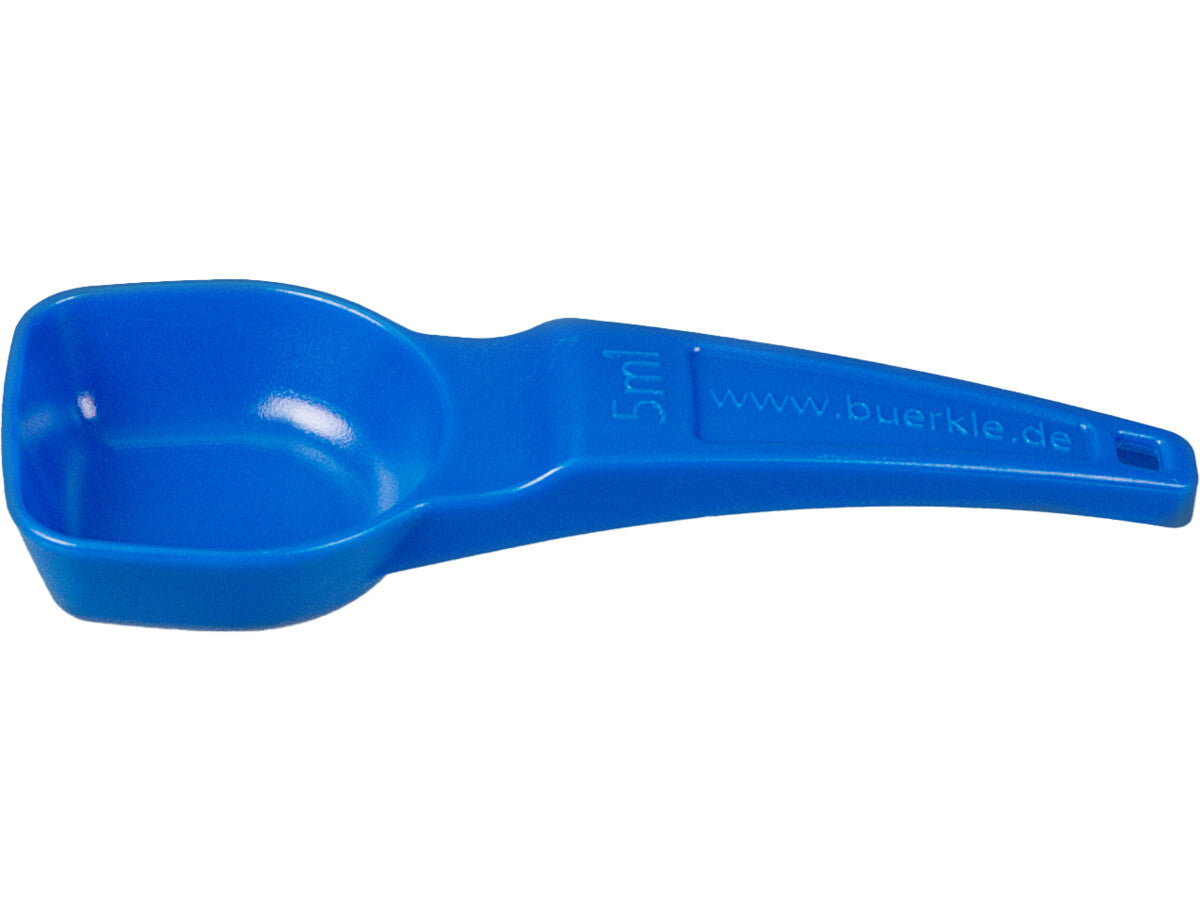 BURKLE INC Measuring spoons 5.0 ml, PS, blue, sterile