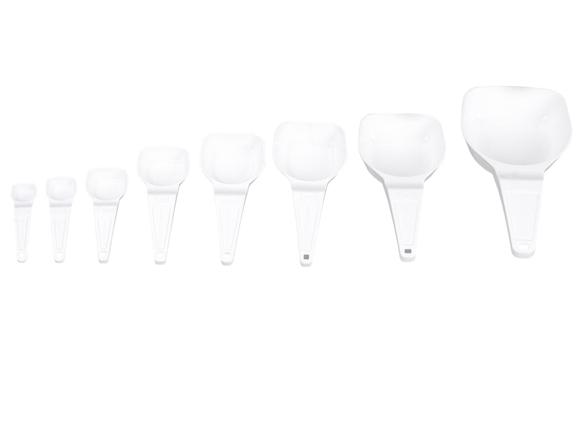 BURKLE INC Dosing spoons 15 ml, PS, white, sterile
