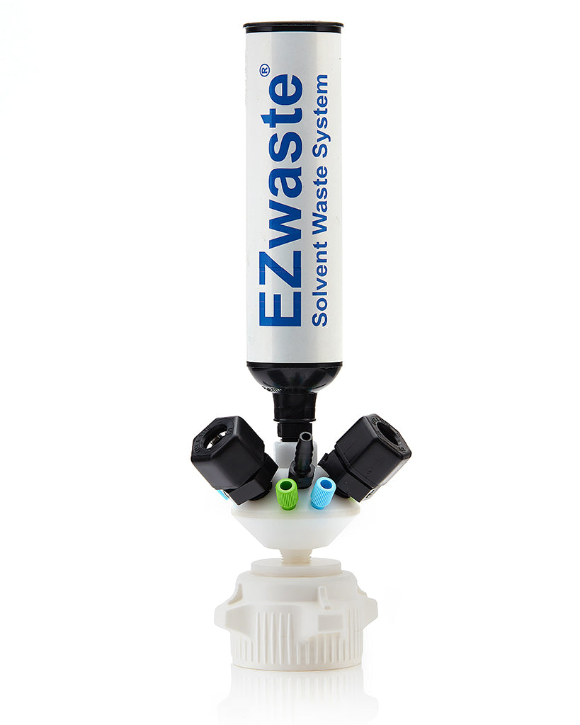 EZwaste® HPLC VersaCap® 53B Cap Assy W/ Exhaust Filter, 4x Ports OD Tube-3.2 (1/8") & 1.6 (1/16"), 2 X Ports OD Tube 6.4 (1/4"), 1/EA