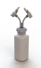 EZBio® 1L rigid PP reservoir with 2 Mini TC ports and 3/8" hose barb, non-sterile configuration