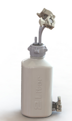 EZBio® 2L PP reservoir with 2 Mini TC ports, 3/8" hose barb, and bottom-mounted Mini TC, non-sterile