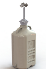 EZBio® 115L PP rectangular carboy with 3 Maxi TC ports, 3/8" hose barb, and bottom Mini TC, non-sterile