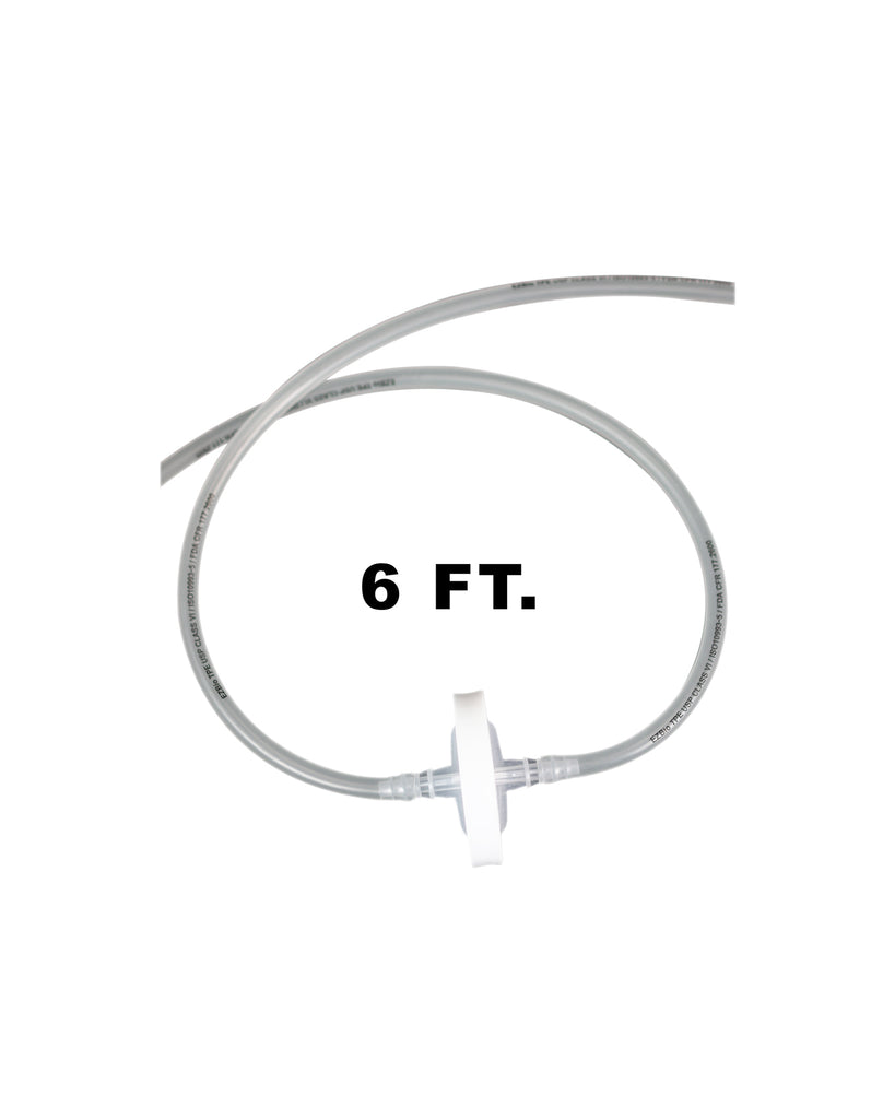 EZBio Vactrap S ™ Tubing Extension for Plastic Bottles, 6 ft., w/ 0.2?m Polytetrafluoroethylene (PTFE) Vent Filter, Sterile