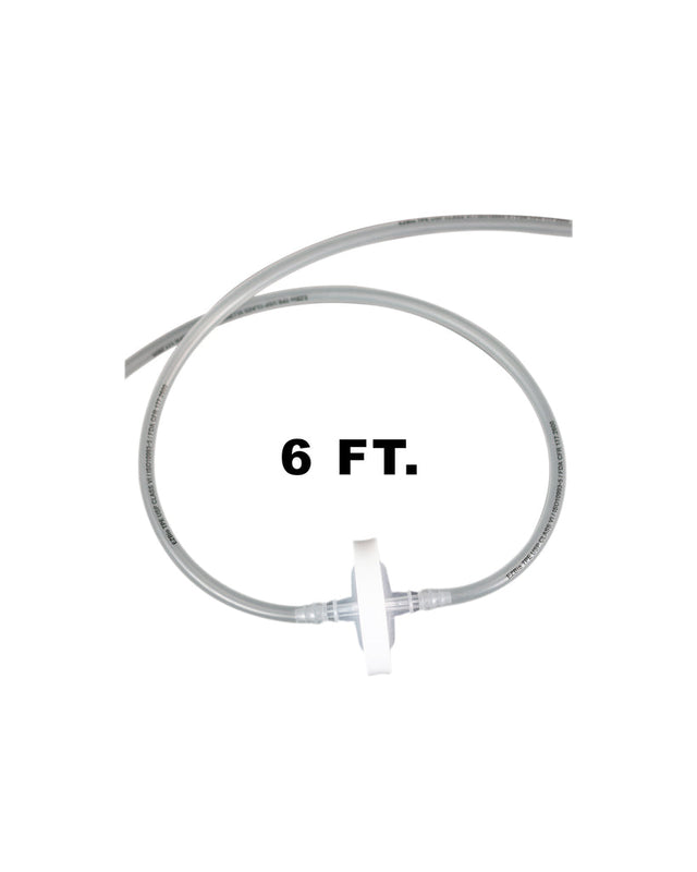 EZBio Vactrap S ™ Tubing Extension for Plastic Bottles, 6 ft., w/ 0.2?m Polytetrafluoroethylene (PTFE) Vent Filter, Sterile