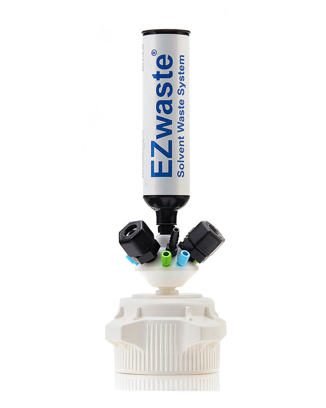 EZwaste® Stackable HPLC Solvent Waste Cap Assembly with Exhaust Filter