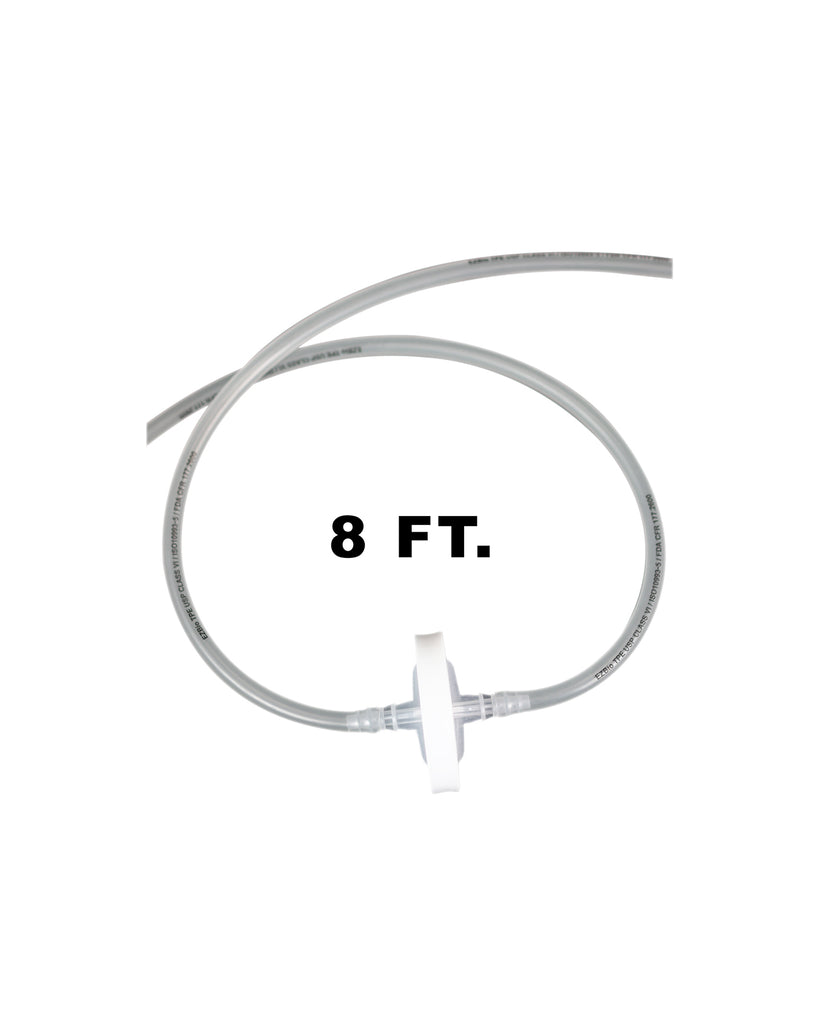 EZBio Vactrap S ™ Tubing Extension for Plastic Bottles, 8 ft., w/ 0.2?m Polytetrafluoroethylene (PTFE) Vent Filter, Sterile