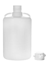 White plastic bottle with cap on a white background