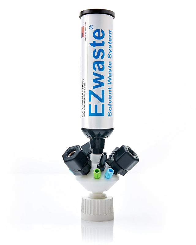 EZWaste® Universal Stackable HPLC 38-430 Cap Assy, Exhaust Filter,  6 X OD Tube 3.mm & 1.6mm 3X Hose Barb 3.2mm & 9.5mm, 3 X OD Tube 12.7mm 1/EA