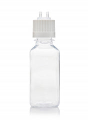 EZBio® TS Bottle Assy, PETG, 125mL, Versacap White 38-430 w/ 2x1/4" HB 1x1/8" HB w/o Tubing, NS, 10/CS