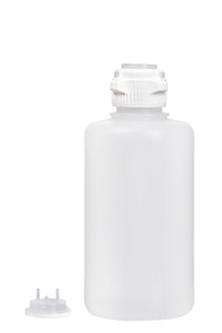 Round EZLabpure™ Polypropylene (PP) Vacuum Bottle, 2 L, Open VersaCap® 53B, With Closed and 2x1/8" HB Adapters, 1/EA