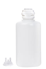 Round EZLabpure™ Polypropylene (PP) Vacuum Bottle, 2 L, Open VersaCap® 53B, With Closed and 2x1/4" HB Adapters, 1/EA