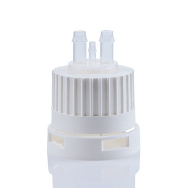 Open Top Tamper Evident VersaCap® 38-430mm with 2x Molded 1/4" and 1x 1/8" HB Adapter, 4/CS | Img | Foxx  Life Sciences