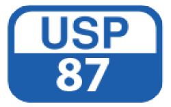 USP 87 logo with blue border
