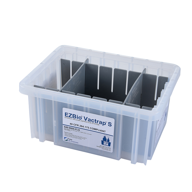 EZBio Vactrap S ™ Natural Bin w/ Dividers, 9-3/16"x6-9/16"x4-1/2", Sterile