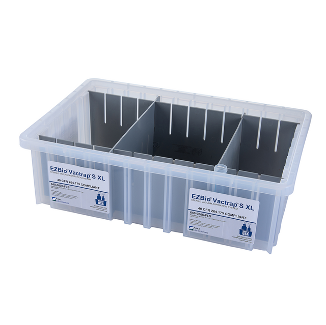 EZBio Vactrap S ™ XL Natural Bin w/ Dividers, 16-1/2"x10-7/8"x5", Sterile