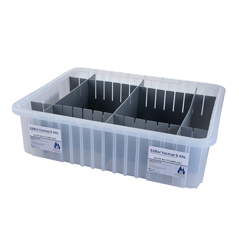 EZBio Vactrap S ™ XXL Natural Bin w/ Dividers, 22-1/2"x17-1/2"x6", Sterile