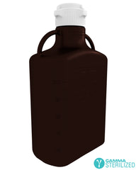 EZBio® 10L (2.5 GAL) Dark Amber Polypropylene (PP) Carboy with VersaCap® 83B, Double Bagged, Gamma Sterilized