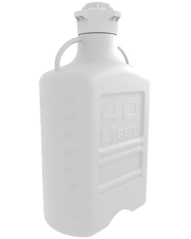 EZBio® Carboy, Polypropylene (PP), 40L, No Spigot, VersaCap® 120mm, Double Bagged, Non Sterile