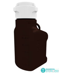 EZBio® 2.5L (0.5 GAL) Dark Amber Polypropylene (PP) Carboy with VersaCap® 83B, Double Bagged, Gamma Sterilized