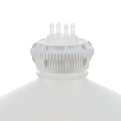 EZBio® GL45 Open Cap & Molded 4x 1/8" HB, White PP for Plastic Bottles