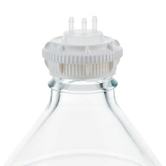 EZBio® GL45 Open Cap & Molded 3x 1/8" HB, White PP for Glass Bottles