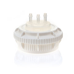 EZBio® GL45 Open Cap & Molded 3x 1/8" HB, White PP for Glass Bottles