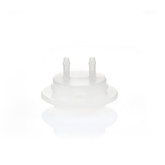 EZBio® GL45 Open Cap & Molded 2x 1/8" HB, White PP for Glass Bottles