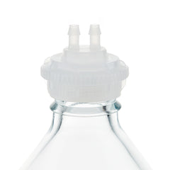 EZBio® GL45 Open Cap & Molded 2x 1/4" HB, Natural PP for Glass Bottles