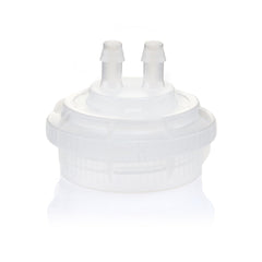 EZBio® GL45 Open Cap & Molded 2x 1/4" HB, Natural PP for Glass Bottles