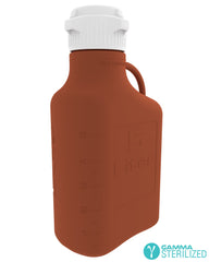 EZBio® 5L (1 GAL) Amber High Density Poly Ethylene (HDPE) Carboy with VersaCap® 83B, Double Bagged, Gamma Sterilized