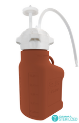 EZBio® Single Use Carboy Assembly, 2.5L, Amber High Density Poly Ethylene (HDPE), VersaCap® 83B, TPE Tubing w/ Dip Tube, Gamma Sterilized, 1/EA